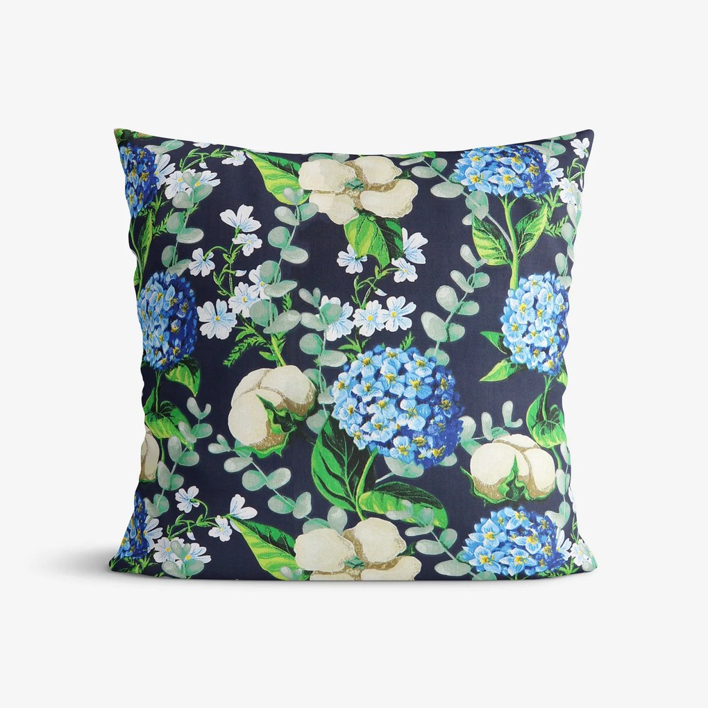 Goldea față de pernă 100% bumbac - hortensia cu flori de bumbac 30 x 50 cm