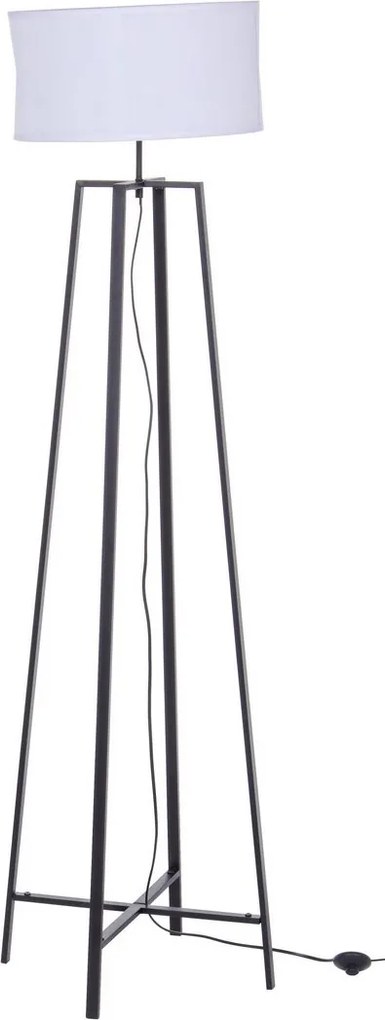 Lampadar fier negru cu abajur alb Mathis Ø 40 cm x 156 h