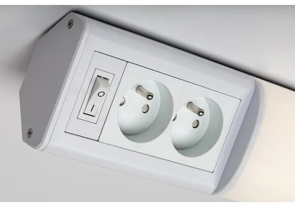 Corp de iluminat LED cu prize pentru corpuri de bucătărie Rabalux 78041 BATH 2E LED/15W/230V 4000K 70 cm alb