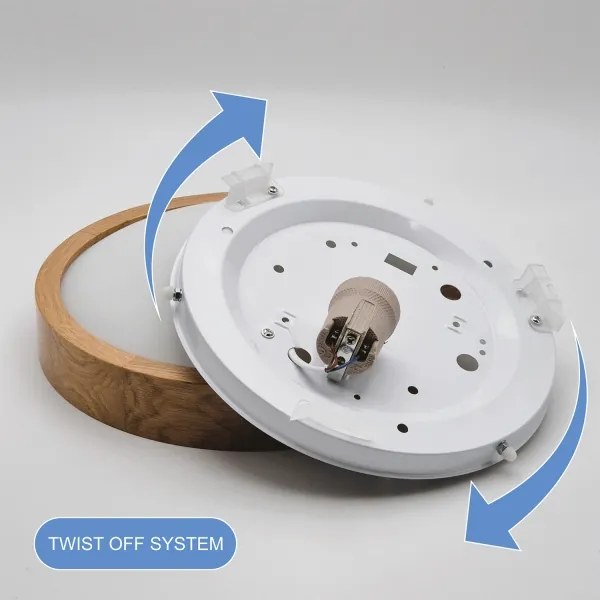 Brilagi-LED RGBW Plafonieră reglabilă CARVALHO SLIM, 1xE27/15W/230V, Wi-Fi, stejar natural, diametru 27 cm