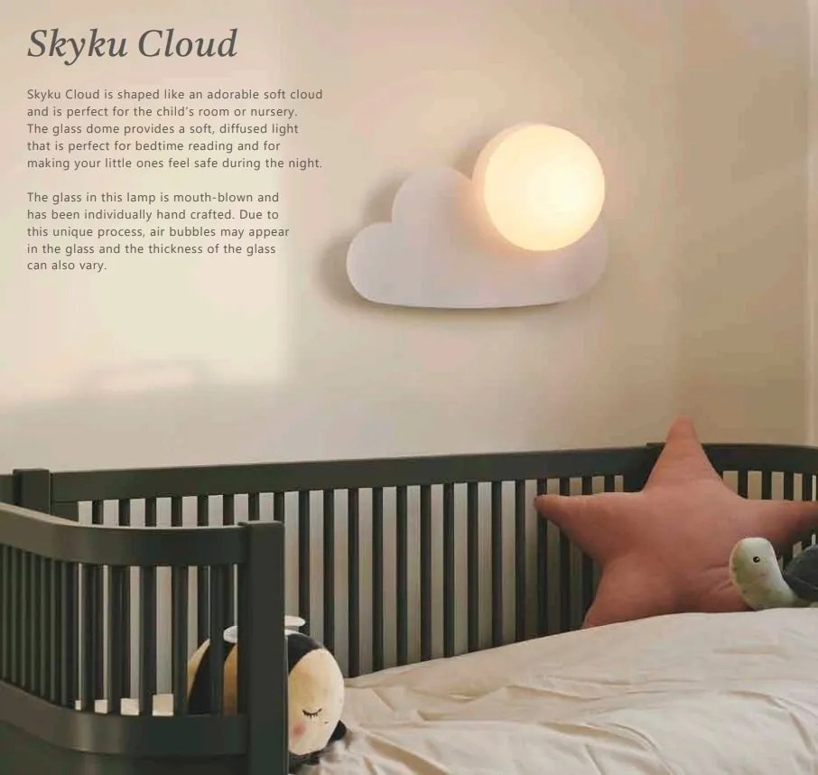 Aplica de perete camera copii Skyku Cloud