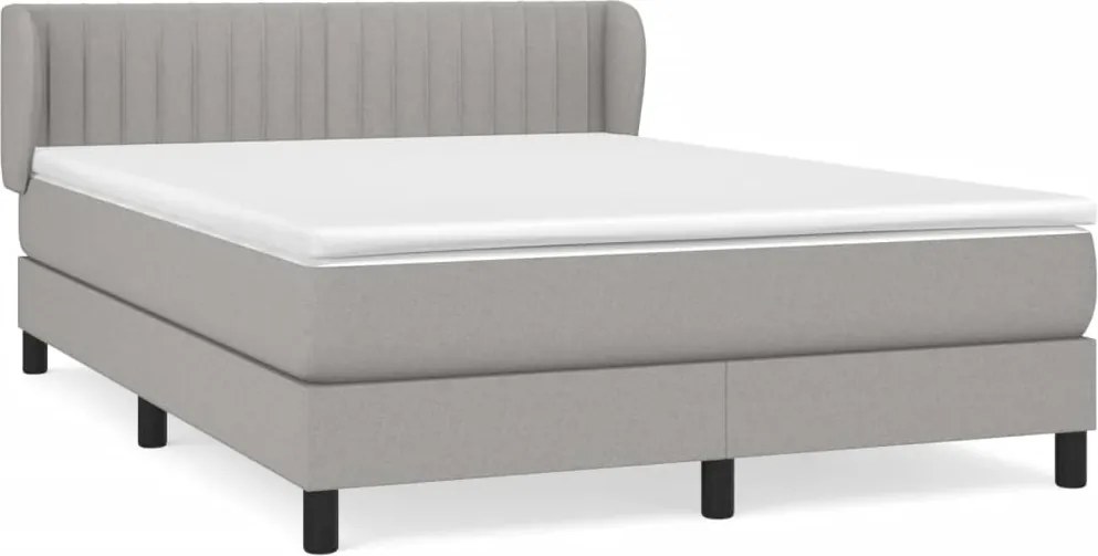 vidaXL Pat continental, gri deschis, 140x200 cm, material textil