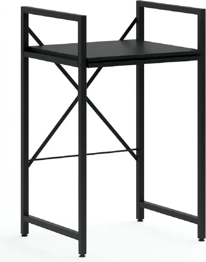 Suport raft pentru mașină de spălat și uscător cu sertar,negru