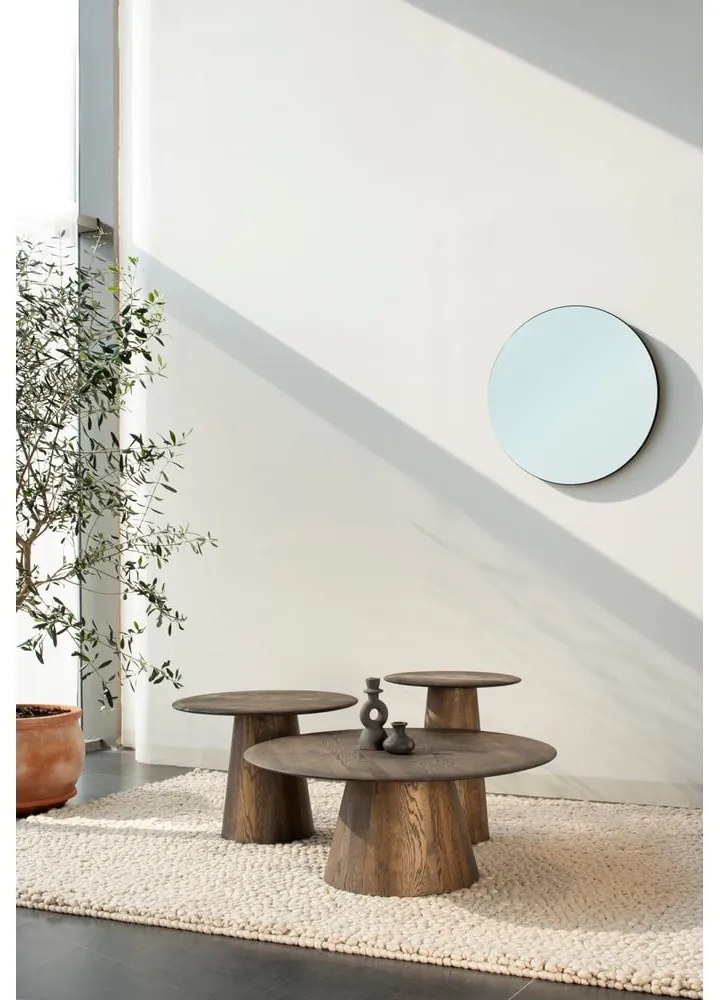 Măsuță de cafea maro rotundă din lemn de stejar ø 80 cm Mushroom – Gazzda