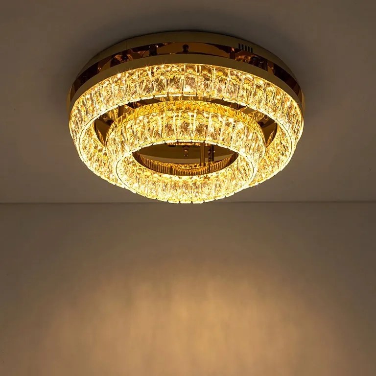 Lustra aplicata LED, Plafoniera, Auriu, Sticla, SAYOV 58 auriu
