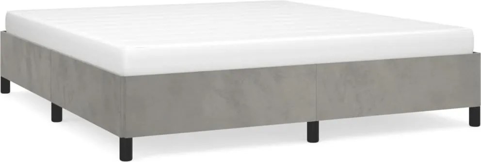 vidaXL Cadru de pat fără saltea, gri deschis, 160x200 cm, catifea