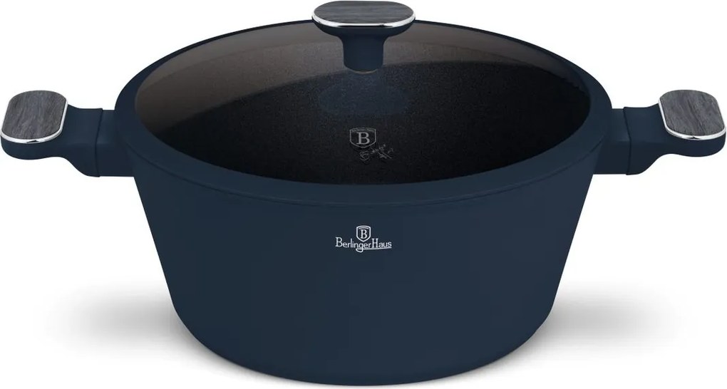 Oala cu capac Berlinger Haus Deep Sea BH 8378, 28 cm, antiaderentă
