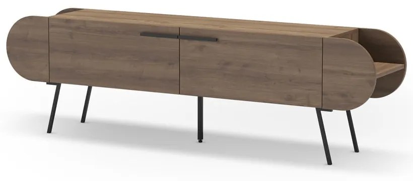 Masă TV în culoare naturală cu aspect de lemn de nuc 195x57 cm Saluso – Marckeric