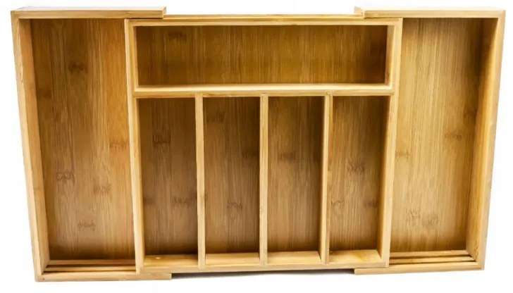 Organizator din bambus pentru tacamuri Kinghoff KH 1218, 52 x 31.5 x 5cm, Bambus