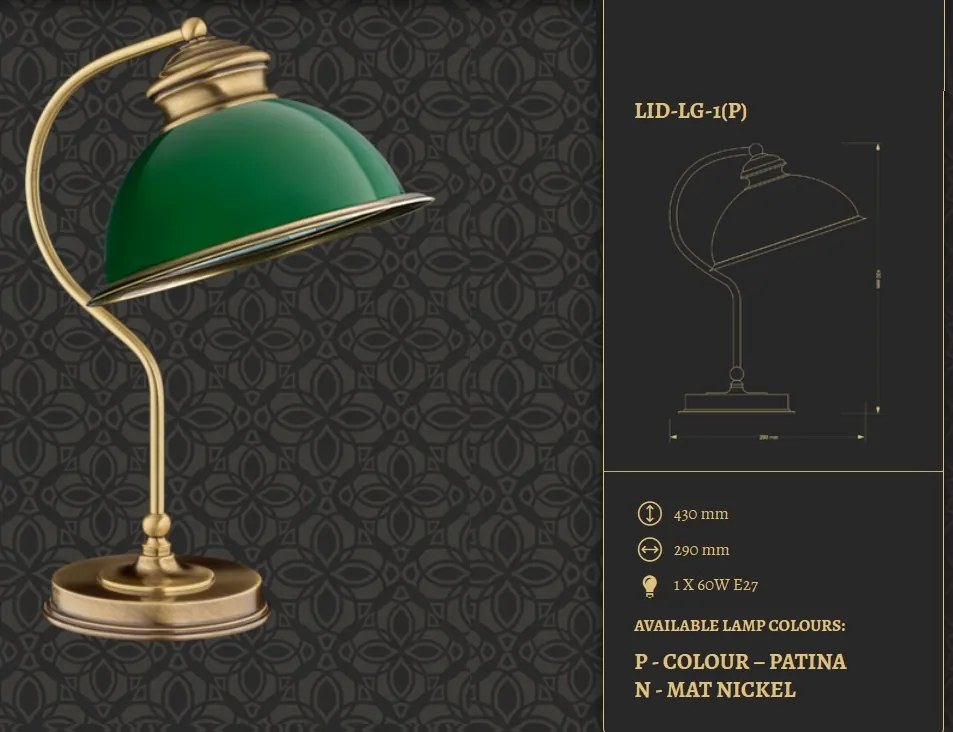 Veioza, lampa de masa design clasic realizata manual Lido