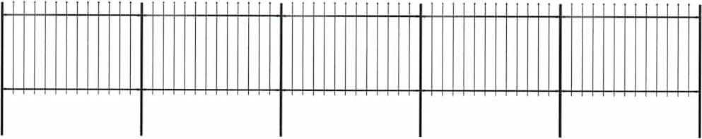 vidaXL Gard de grădină cu vârf tip suliță din oțel 892,5x120 cm, negru