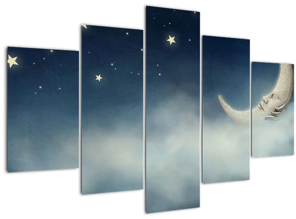 Tablou - Luna cu stele (150x105 cm)