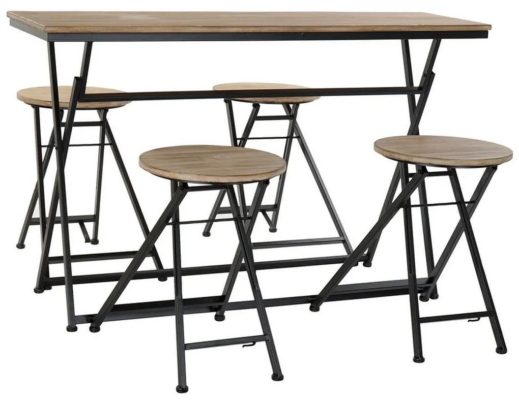 Set de masă cu 4 scaune dkd home decor metal brad (5 pcs)