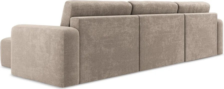 Colțar bej extensibil/cu spațiu de depozitare cu tapițerie din chenille (în formă de "U") Kona – Makamii