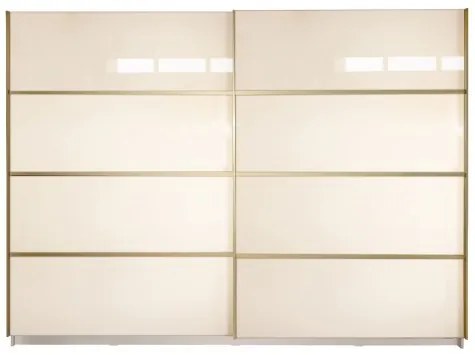 Gold Dulap 2800 Crem cu usi MDF Lucios