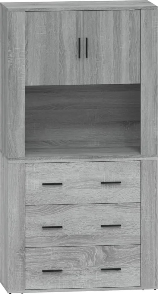 vidaXL Dulap înalt, gri sonoma, lemn prelucrat
