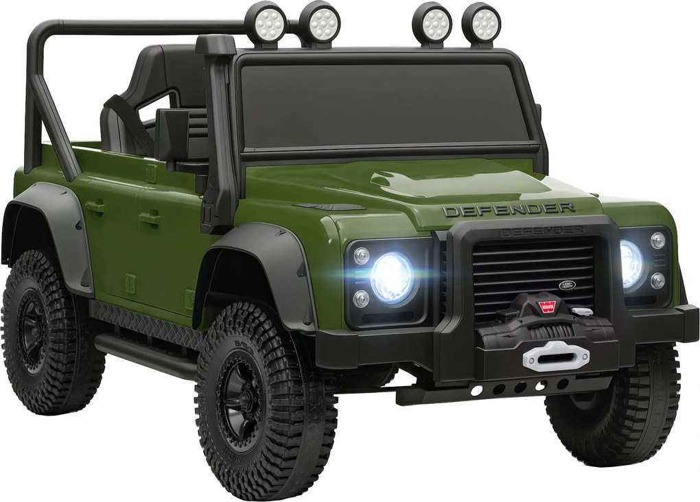 AIYAPLAY Mașină Electrică pentru Copii 3-5 Ani Land Rover 12V și Telecomandă Verde | Aosom Romania