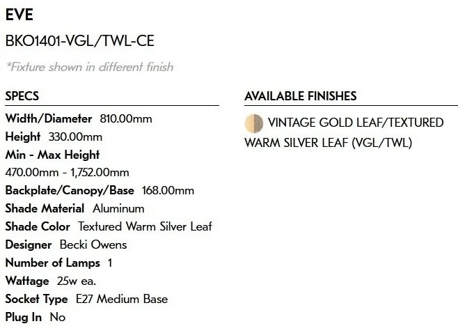 Lustra Suspendata design LUX Eve 81cm