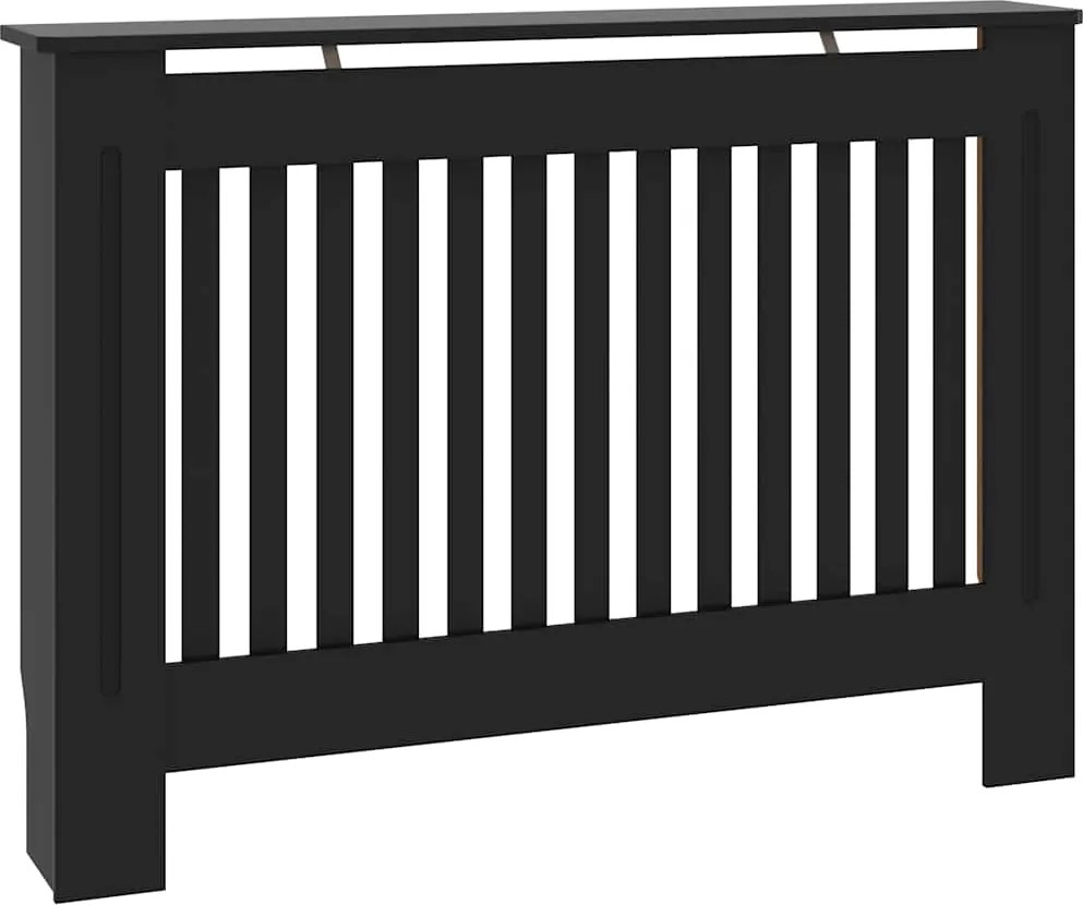 vidaXL Mască pentru calorifer, negru, 112 x 19 x 81,5 cm, MDF