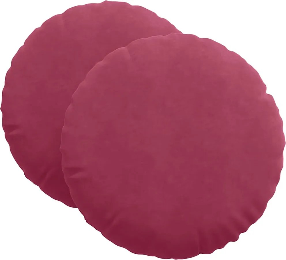 vidaXL Perne de Șezut 2 pcs Roșu Vin Ø 80 x 29 cm Catifea