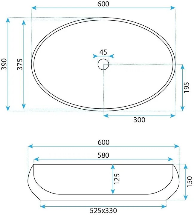 Lavoar ceramic pentru blat REA Maya