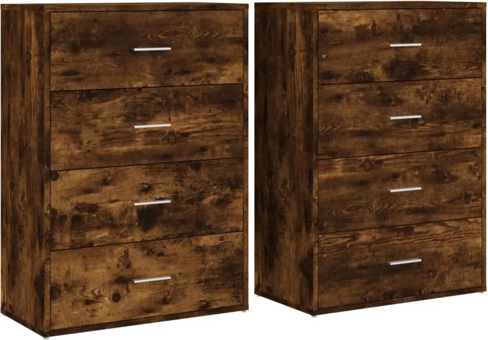 vidaXL Dulapuri, 2 buc., stejar fumuriu, 60x31x84 cm, lemn prelucrat