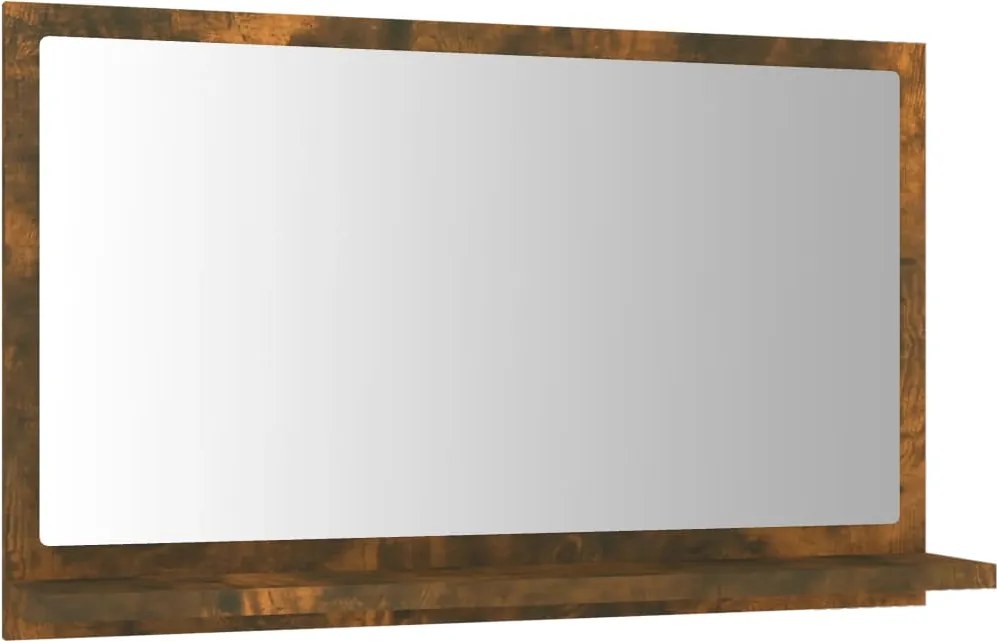 vidaXL Oglindă de baie, stejar fumuriu, 60x10,5x37 cm, lemn prelucrat