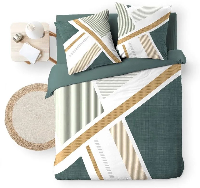 Lenjerie de pat albă din bumbac pentru pat dublu, extinsă 240x220 cm Zephyr – douceur d'intérieur