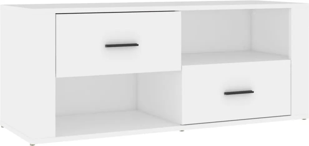 vidaXL Comodă TV, alb, 100x35x40 cm, lemn prelucrat