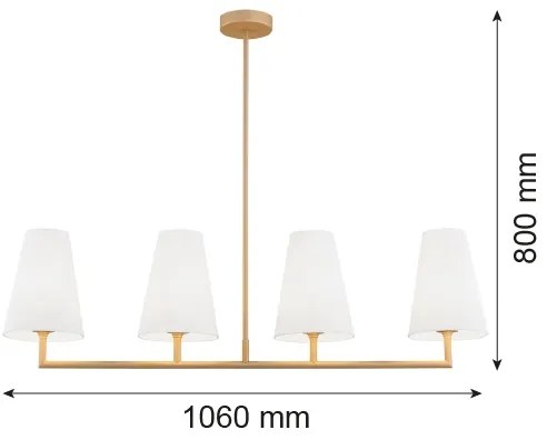 Lustră pe tijă SAFIANO 4xE27/15W/230V auriu Argon 1828