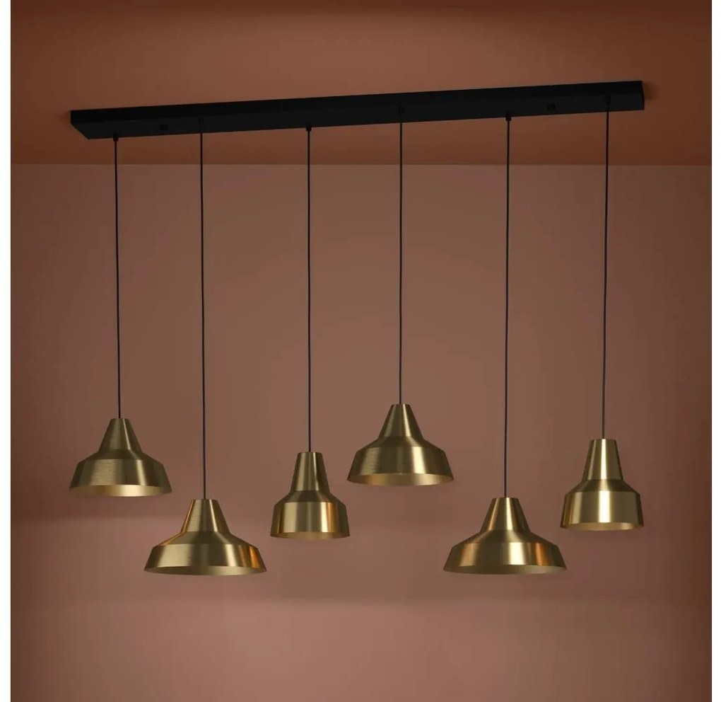 Lustră pe cablu Eglo 390017 SAVARNA 6xE27/40W/230V auriu