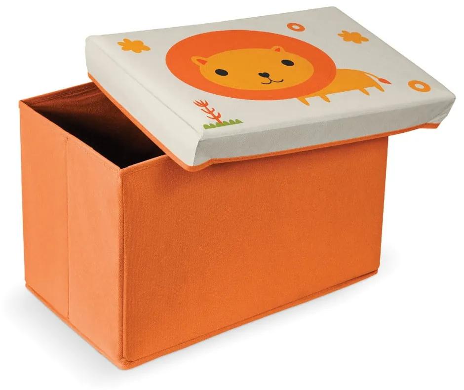 Taburet cu spațiu pentru depozitare Domopak Lion, portocaliu