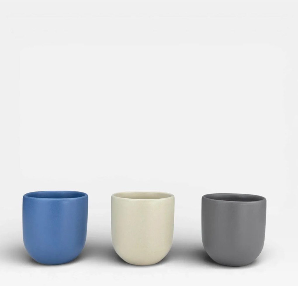Set 3 cesti cafea Pahare Novum Trio Aurora, glazura mata, 250ml