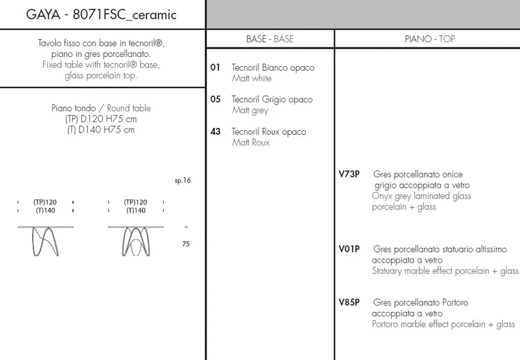 Masa eleganta design avangardist GAYA 140cm