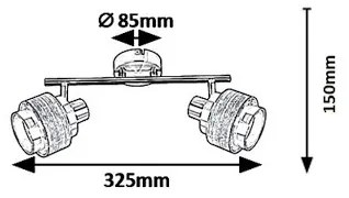 Rabalux 5380 - Lampă spot BASIL 2xE14/40W/230V