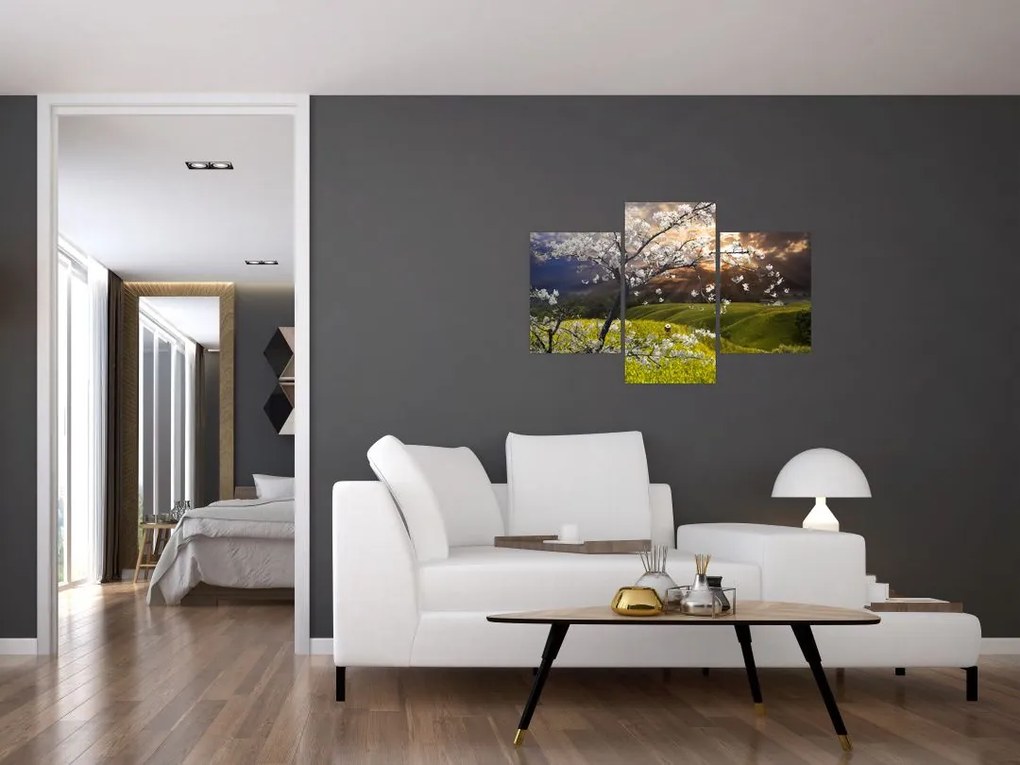 Tablou - Peisaj cu pomul înflorit (90x60 cm)