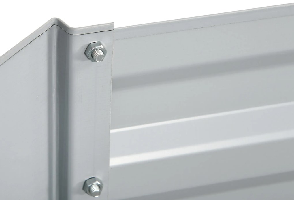 Outsunny Ghiveci de plante, Pat de flori portabil pentru plantare, îngrijire și crescere, Pat înalt, Oțel, Gri deschis | Aosom Romania