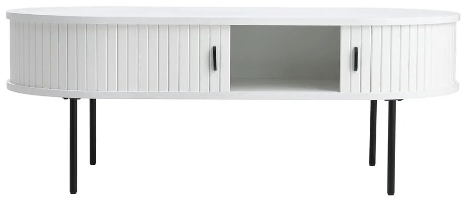 Măsuță de cafea albă cu aspect de lemn de stejar 60x120 cm Nola – Unique Furniture