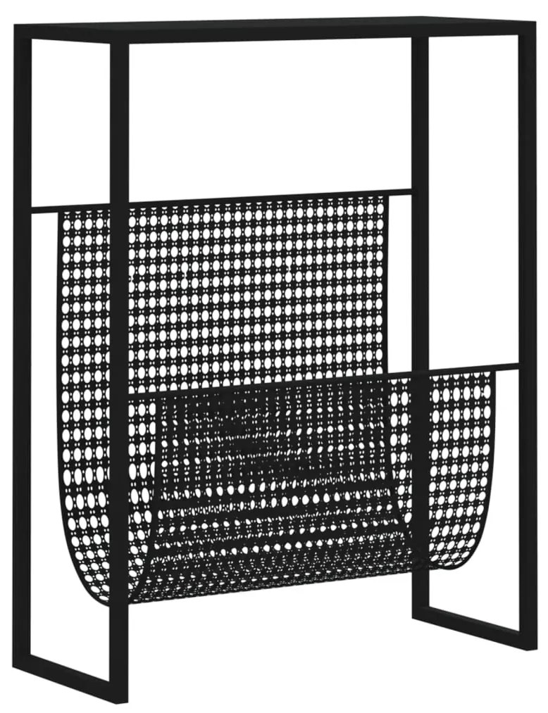 331668 vidaXL Raft de reviste, negru, 35x15x45 cm, oțel