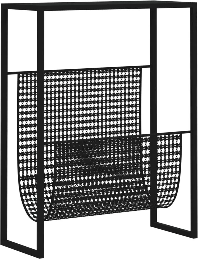 vidaXL Raft de reviste, negru, 35x15x45 cm, oțel