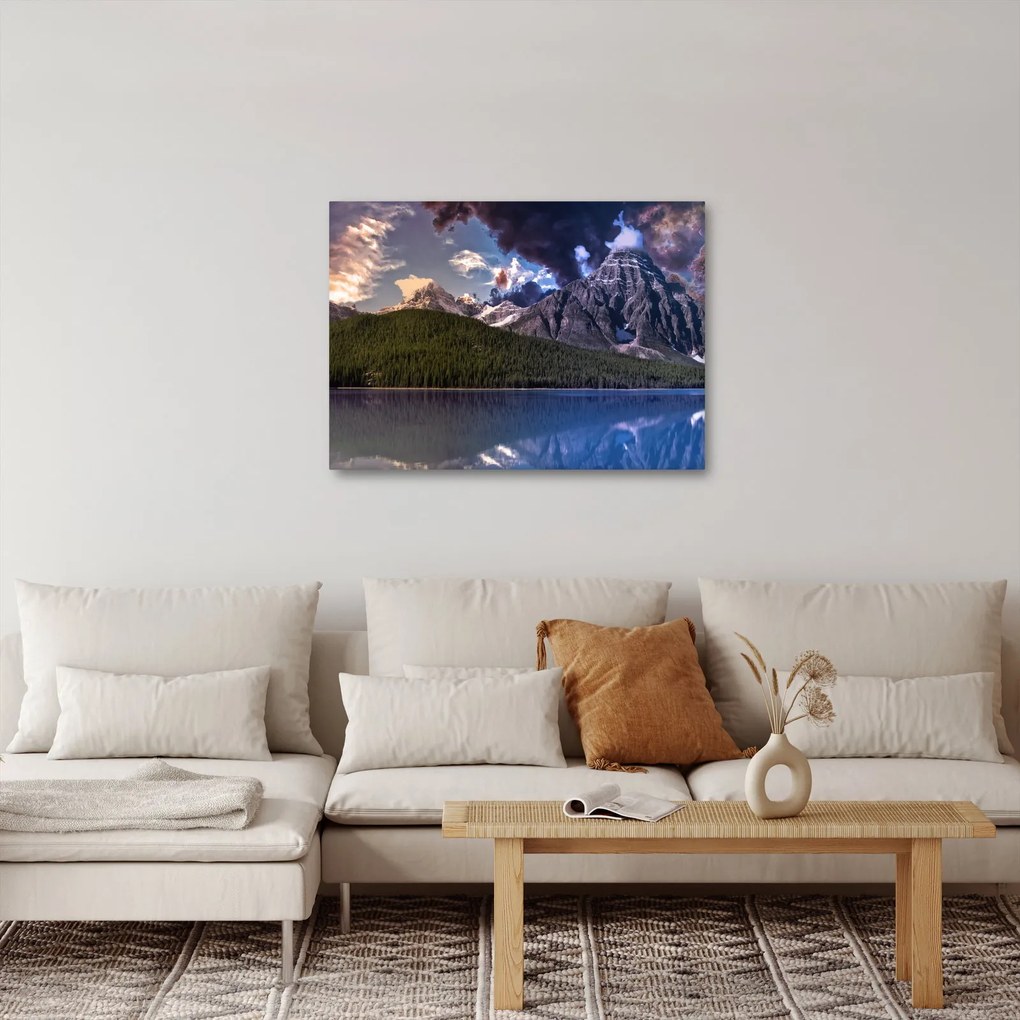 Tablou cu lac și munți (70x50 cm)
