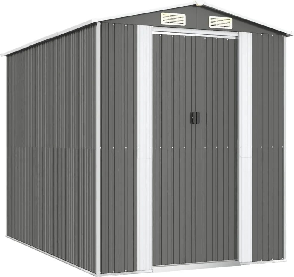 vidaXL Șopron de grădină, gri deschis, 192x274x223 cm, oțel galvanizat