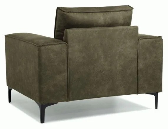 Fotoliu verde cu tapițerie din imitație de piele Copenhagen – Scandic