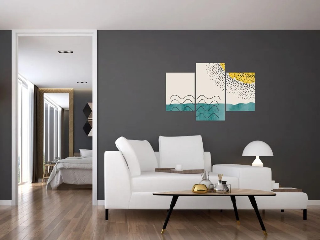 Tablou - pictură abstractă de plajă N⁰1 (90x60 cm)