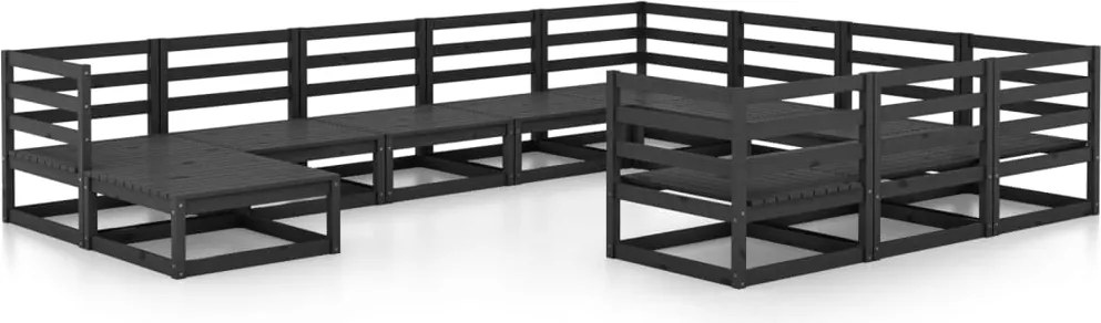 vidaXL Set mobilier de grădină, 11 piese, lemn masiv de pin