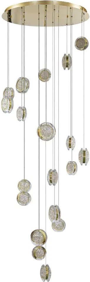 Lustra LED suspendata design decorativ EUFORIA 19 aurie 3-STEP DIMM