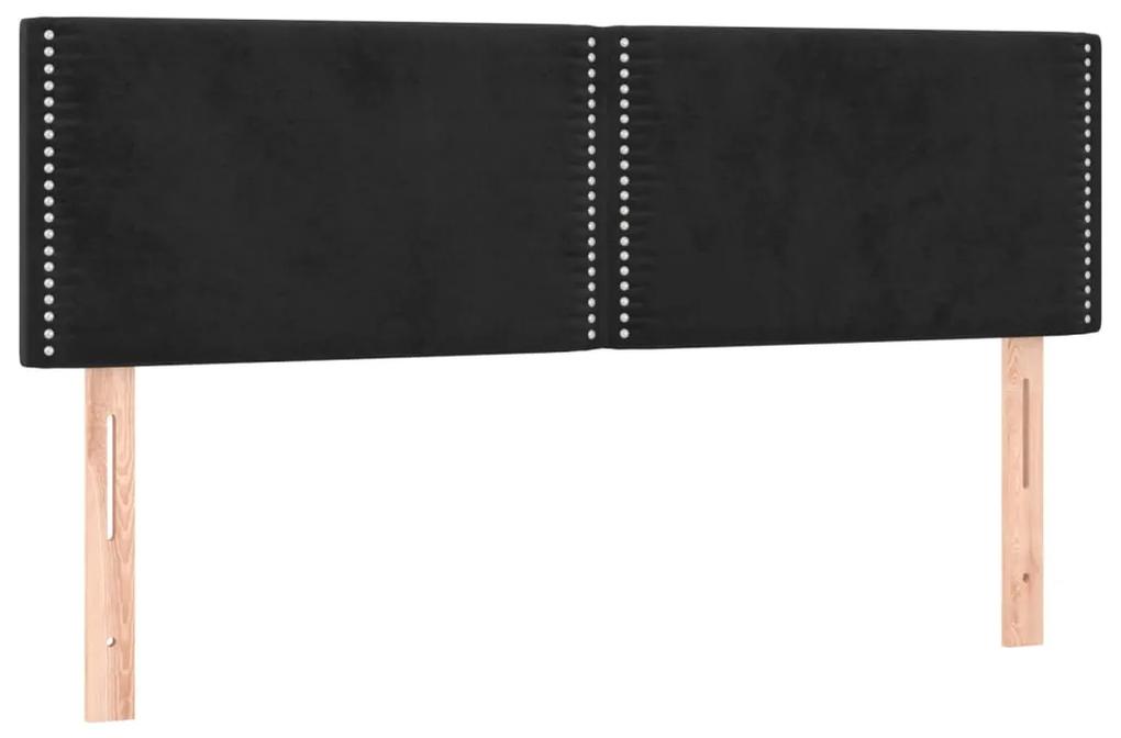 345940 vidaXL Tăblii de pat, 2 buc., negru, 72x5x78/88 cm, catifea