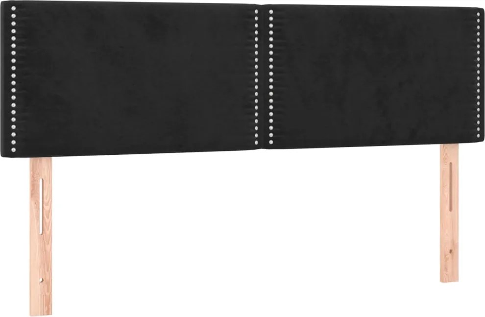 vidaXL Tăblii de pat, negru, 144x5x78/88 cm, catifea