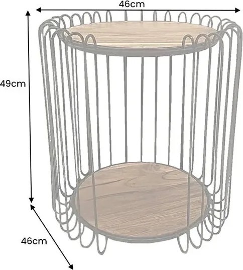 Masuta de cafea, Metal, Lemn, TRUE ELEMENTS 50cm