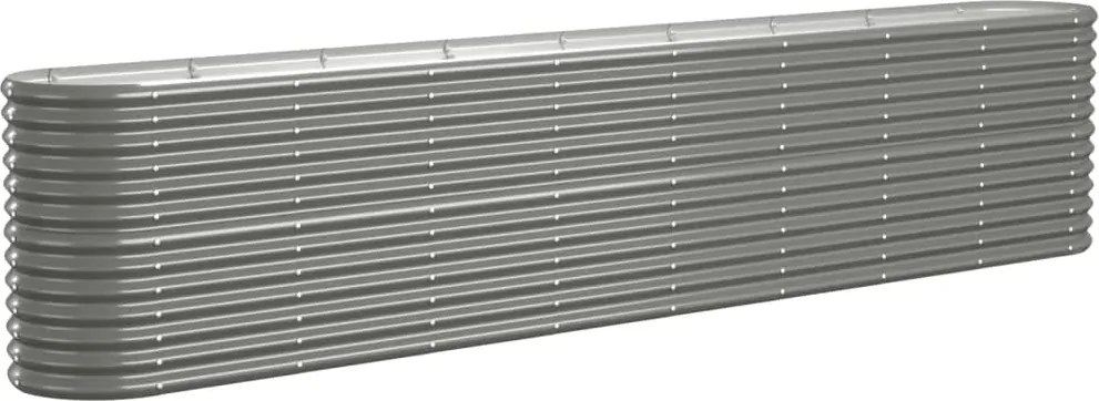 vidaXL Strat înălțat grădină gri 332x40x68cm oțel galvanizat